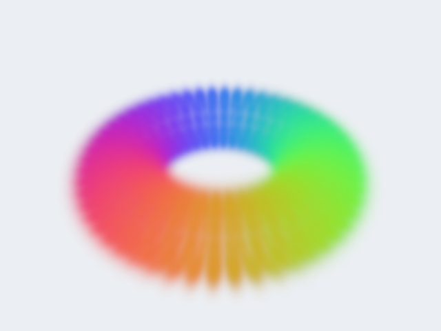 A soft rainbow ring rendered from anisotropic Gaussians