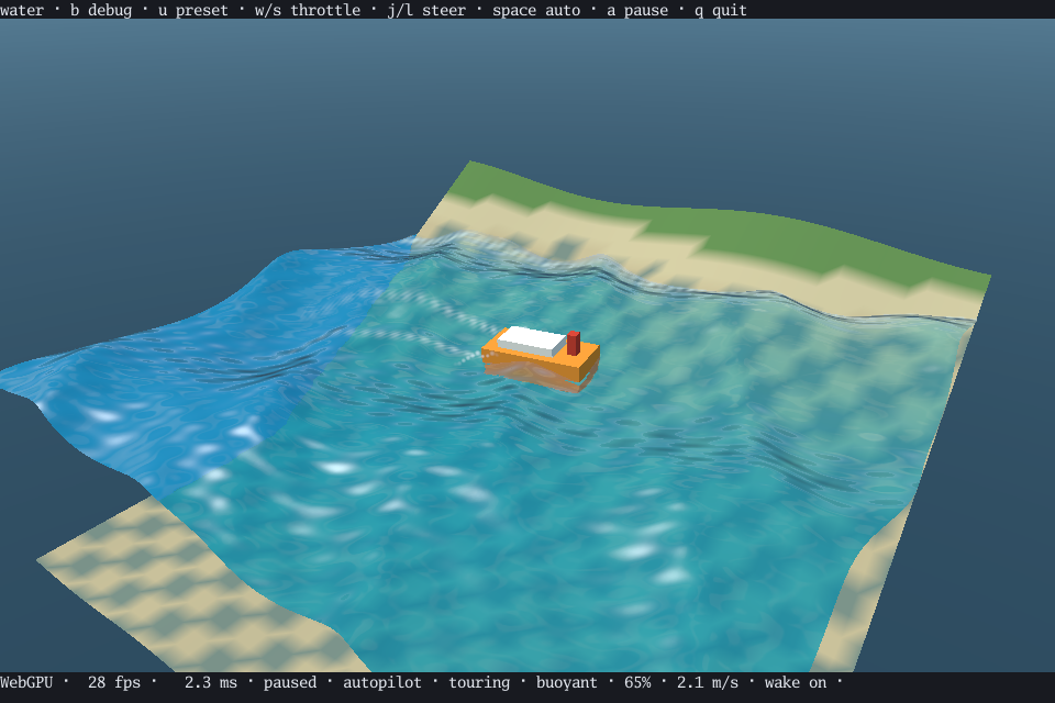 An orange float riding teal waves